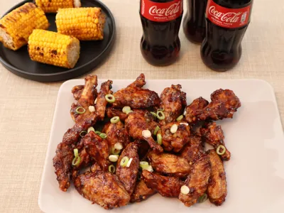 Klístraðir Kóla kjúklingavængir í Air fryer