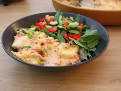 Fiskigratín í sweet chili