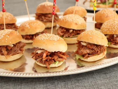 Mini BBQ grísasamlokur